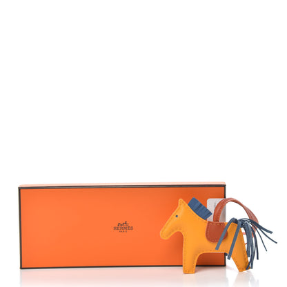 Hermes Milo Lambskin Grigri Rodeo Horse Bag Charm PM Jaune D'Or Bleu Agate Cornaline 4 of 4
