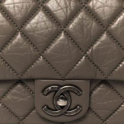 Chanel Aged Calfskin Jumbo New Portobello Flap Grey 9 of 11