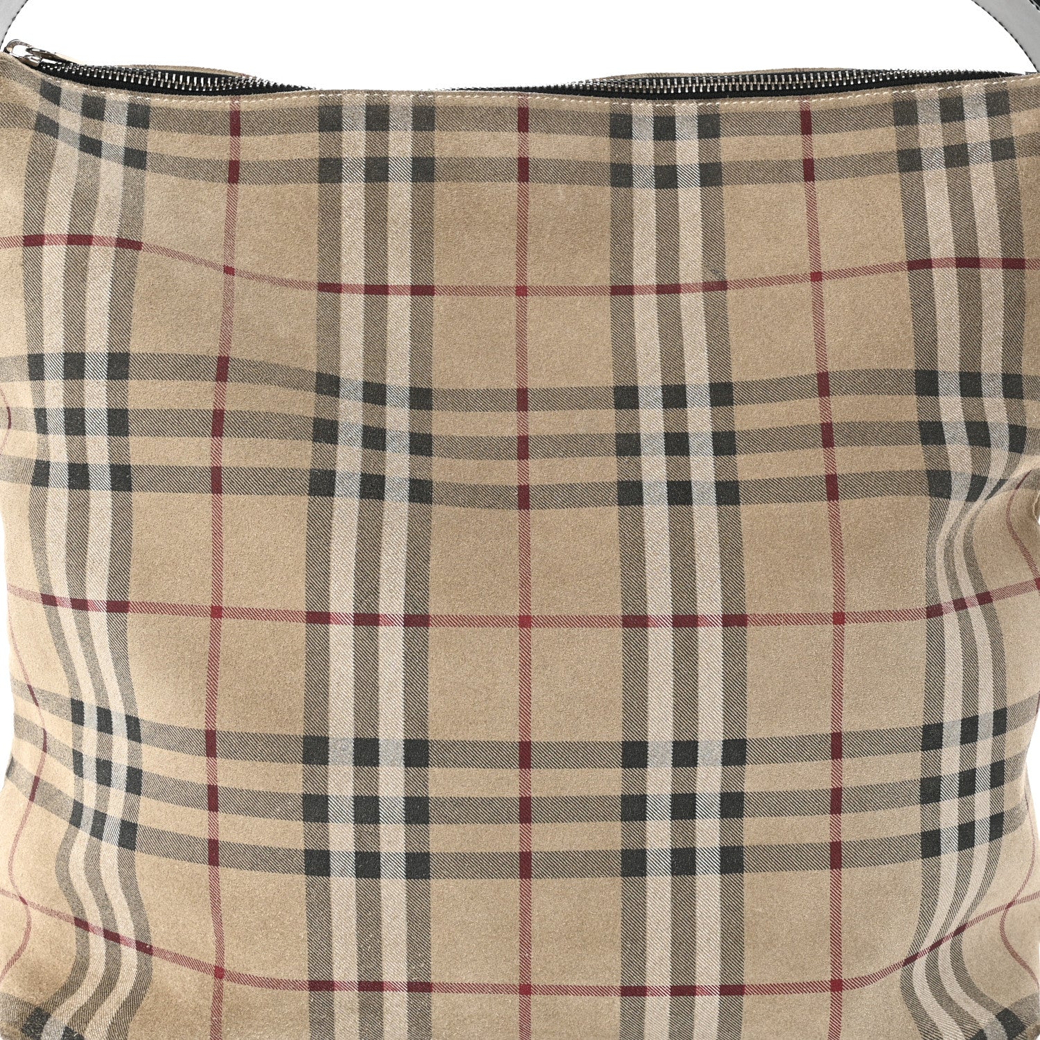 Burberry Suede Check Hobo 8 of 17