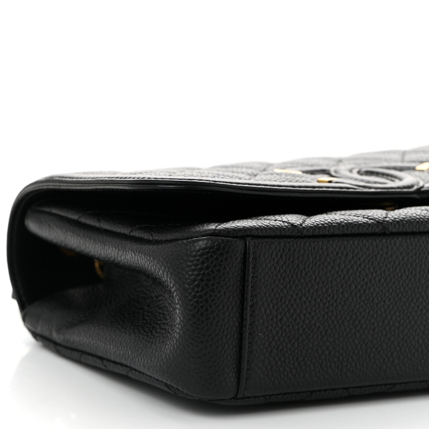 Caviar Quilted Small CC Filigree Flap Black