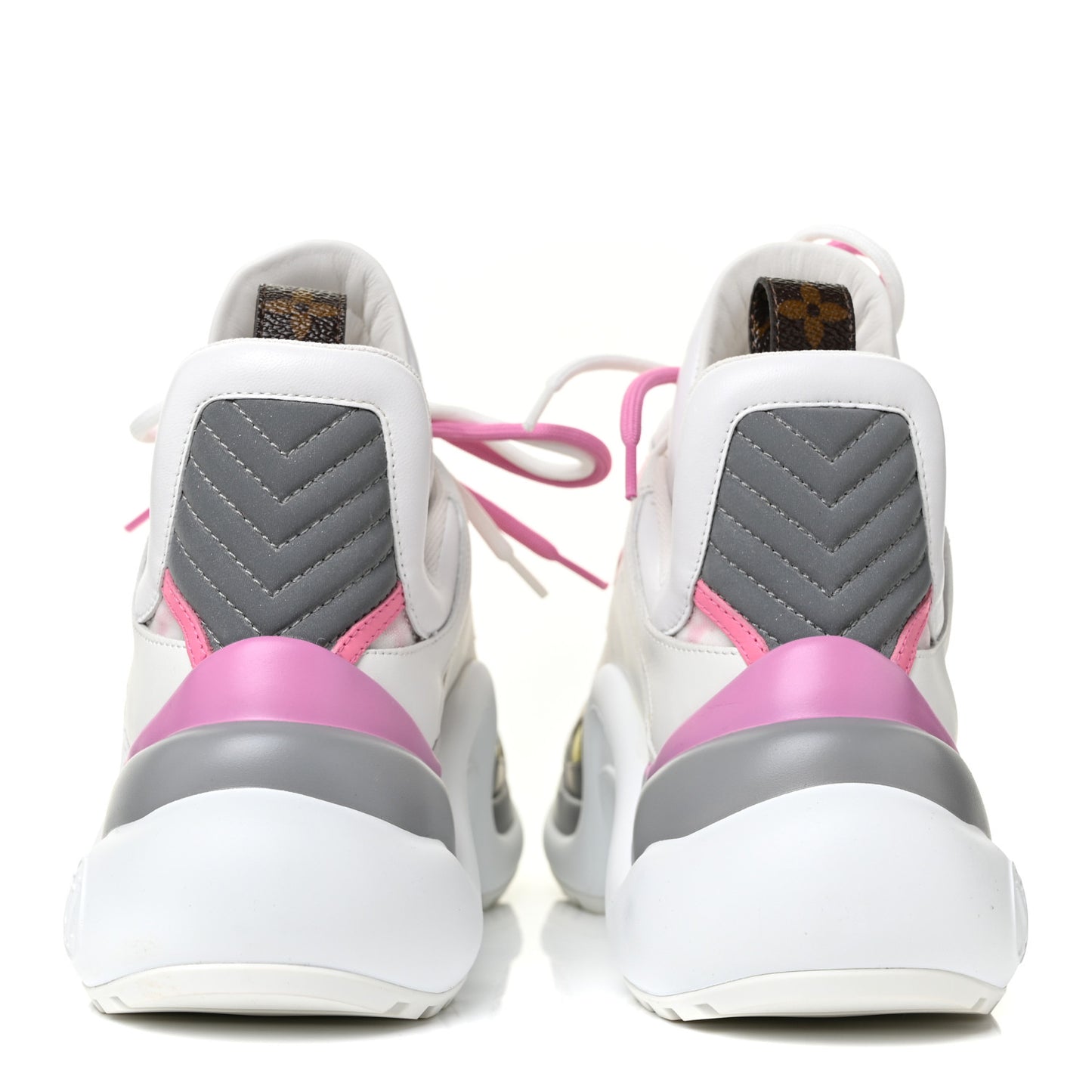 Calfskin Technical Nylon LV Archlight Sneakers 36 White Pink Yellow