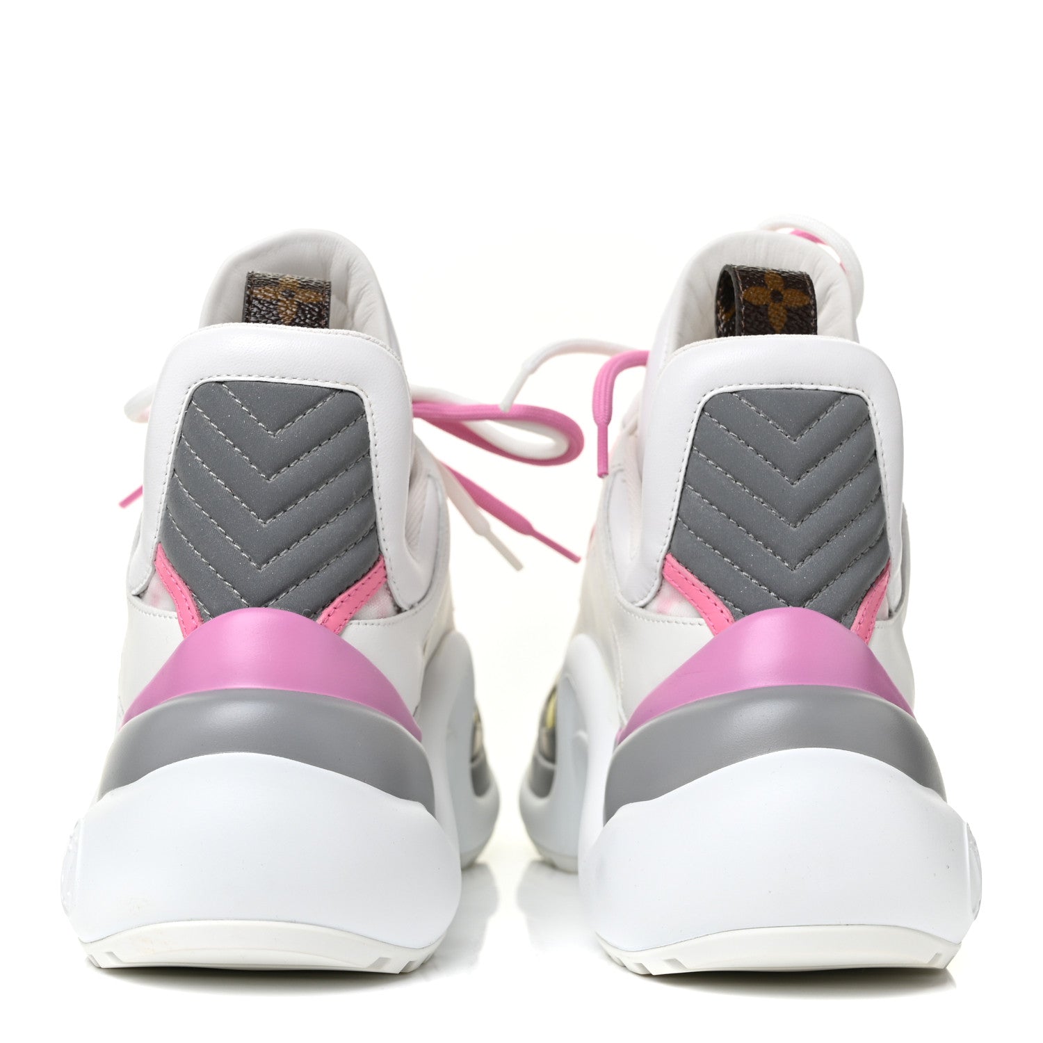 Louis Vuitton Calfskin Technical Nylon LV Archlight Sneakers 36 White Pink Yellow 4 of 7