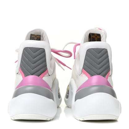 Louis Vuitton Calfskin Technical Nylon LV Archlight Sneakers 36 White Pink Yellow 4 of 7