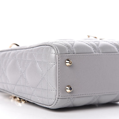 Christian Dior Metallic Lambskin Cannage Mini Lady Dior Grey 9 of 10