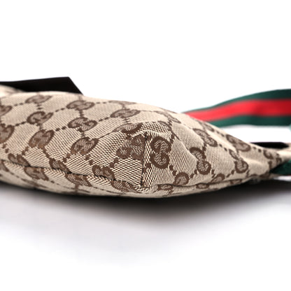 Gucci GG Monogram Web Double Pocket Belt Bag Dark Brown 9 of 12