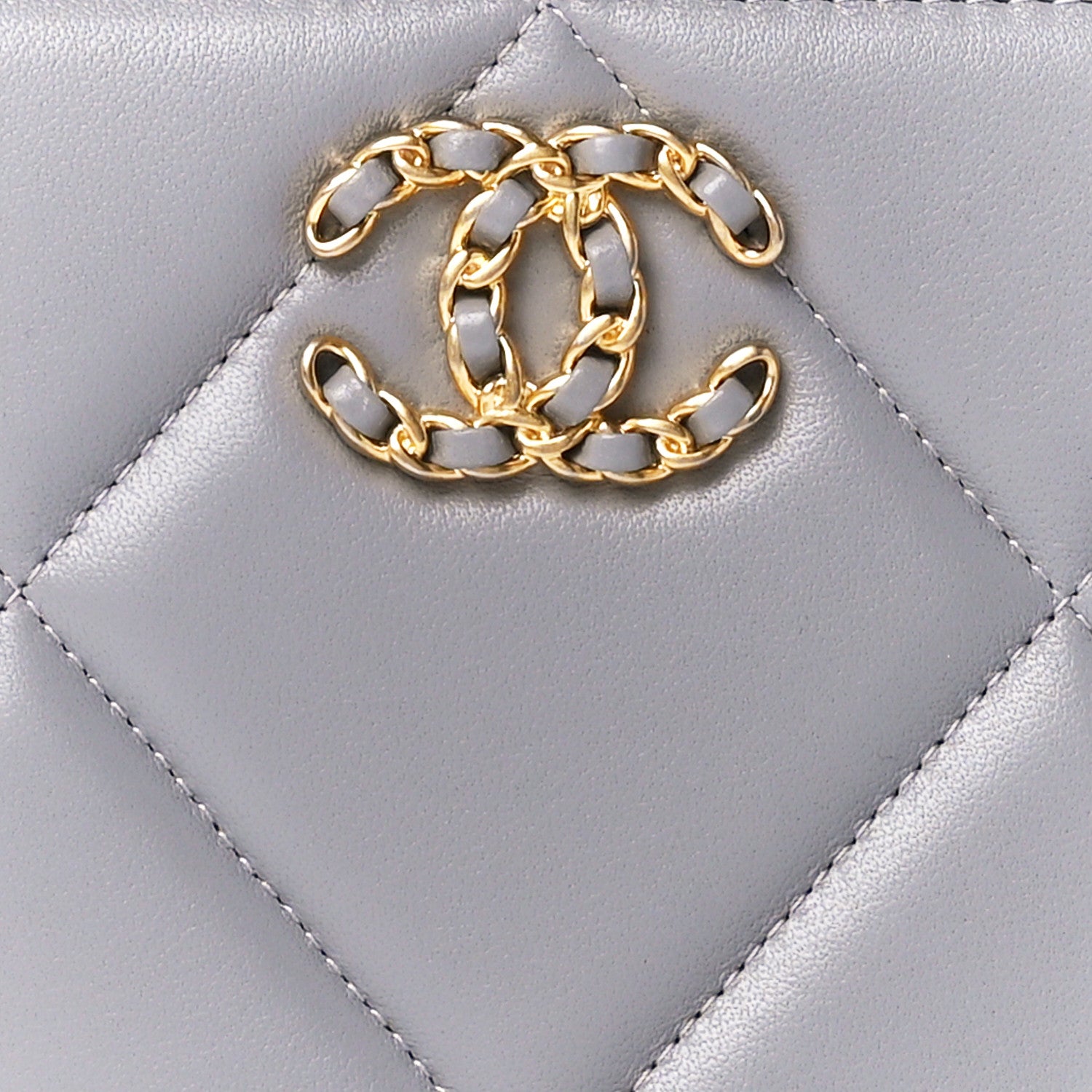 Chanel Lambskin Quilted Chanel 19 Long Zipped Around Wallet Grey 9 of 12