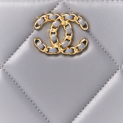 Chanel Lambskin Quilted Chanel 19 Long Zipped Around Wallet Grey 9 of 12