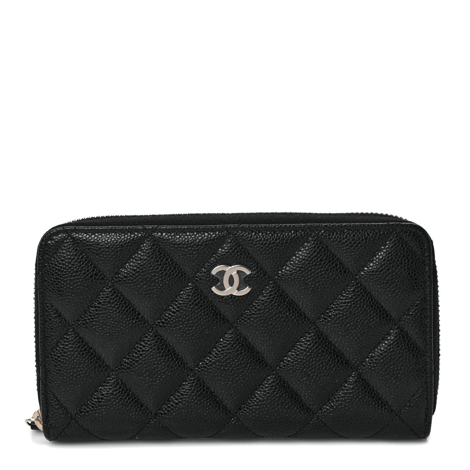 Chanel Caviar Quilted Medium Zip Around Wallet Black 1 of 8