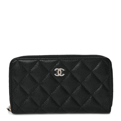 Chanel Caviar Quilted Medium Zip Around Wallet Black 1 of 8