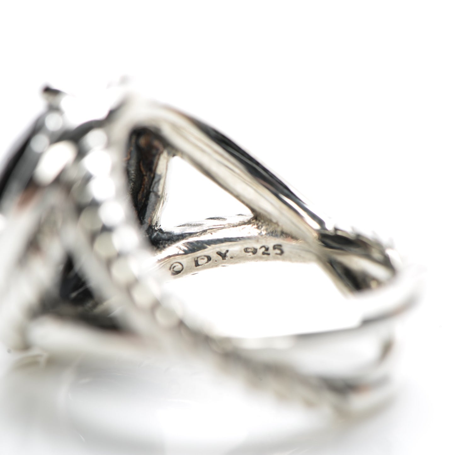 Sterling Silver Black Onyx 11mm Infinity Ring 54 6.75