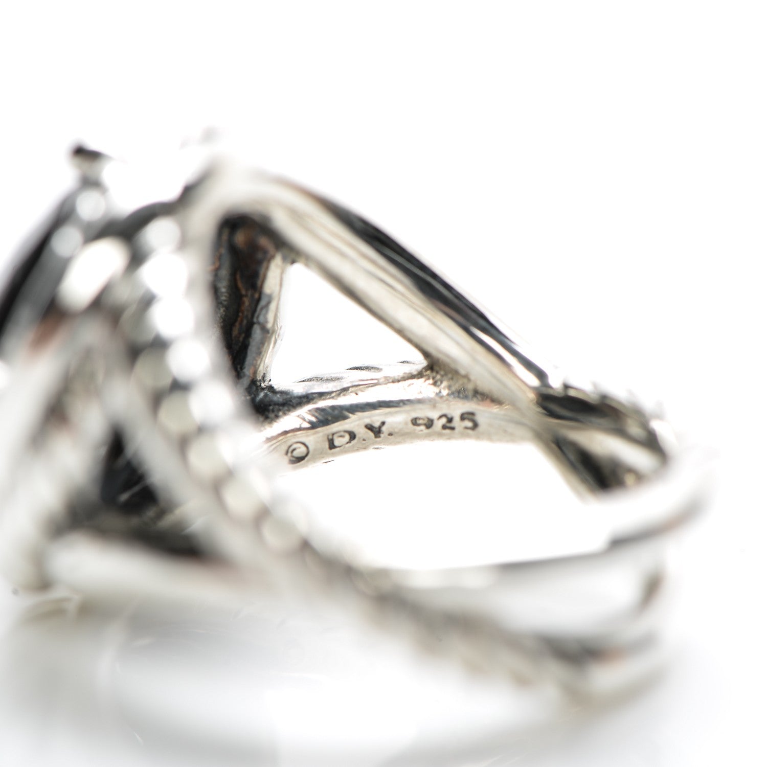 David Yurman Sterling Silver Black Onyx 11mm Infinity Ring 54 6.75 4 of 4