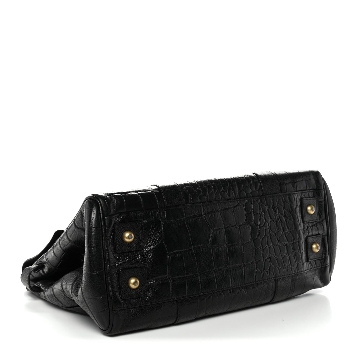 Calfskin Crocodile Embossed Bayswater Black