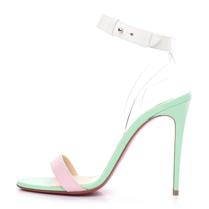 Christian Louboutin Shiny Nappa PVC Jonatina 100 Sandals 37 Opal 1 of 8