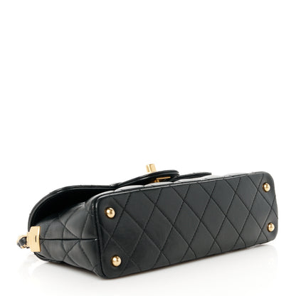 Chanel Lambskin Quilted Mini Flap Top Handle Bag Black 4 of 12