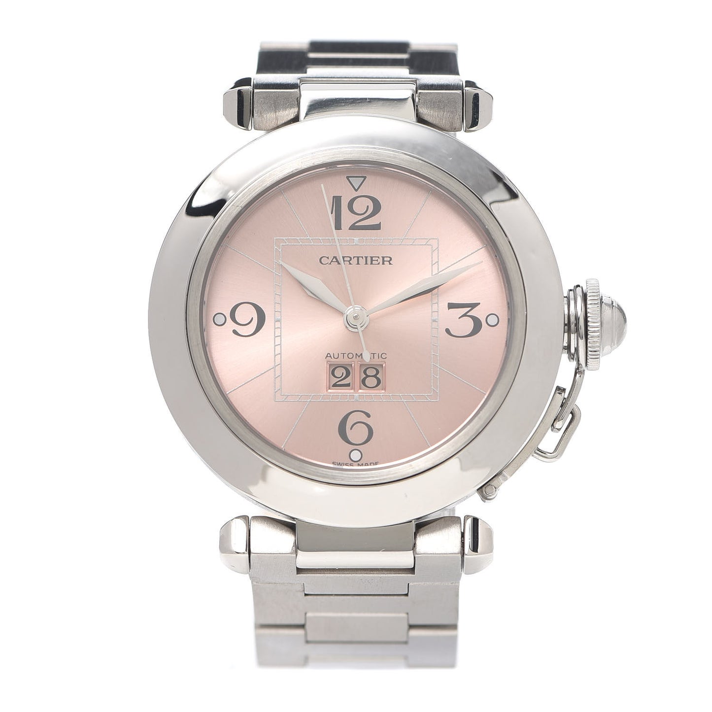 Stainless Steel 35mm Pasha C Big Date Automatic Watch Pink