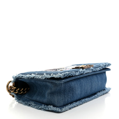 Chanel Denim Patchwork Medium Boy Flap Blue 4 of 10