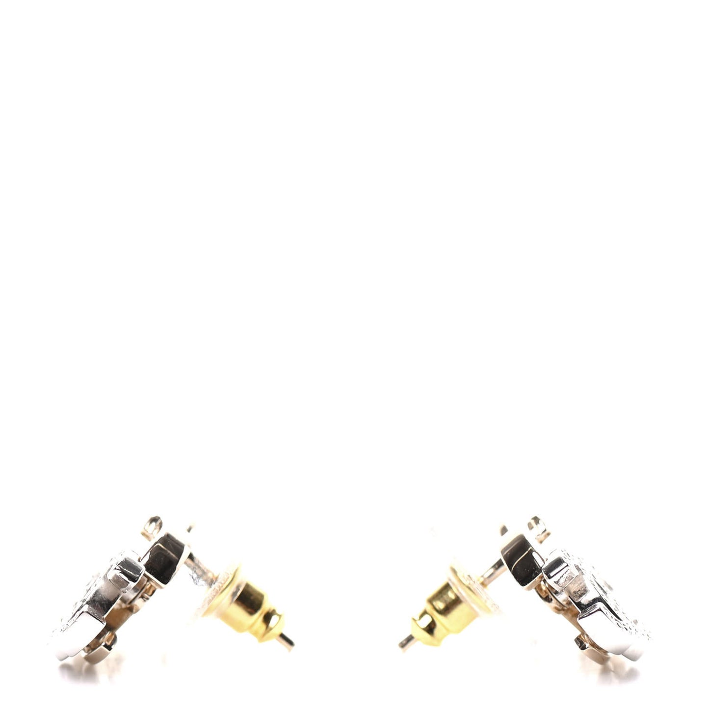 Crystal Double CC Earrings Gold Silver