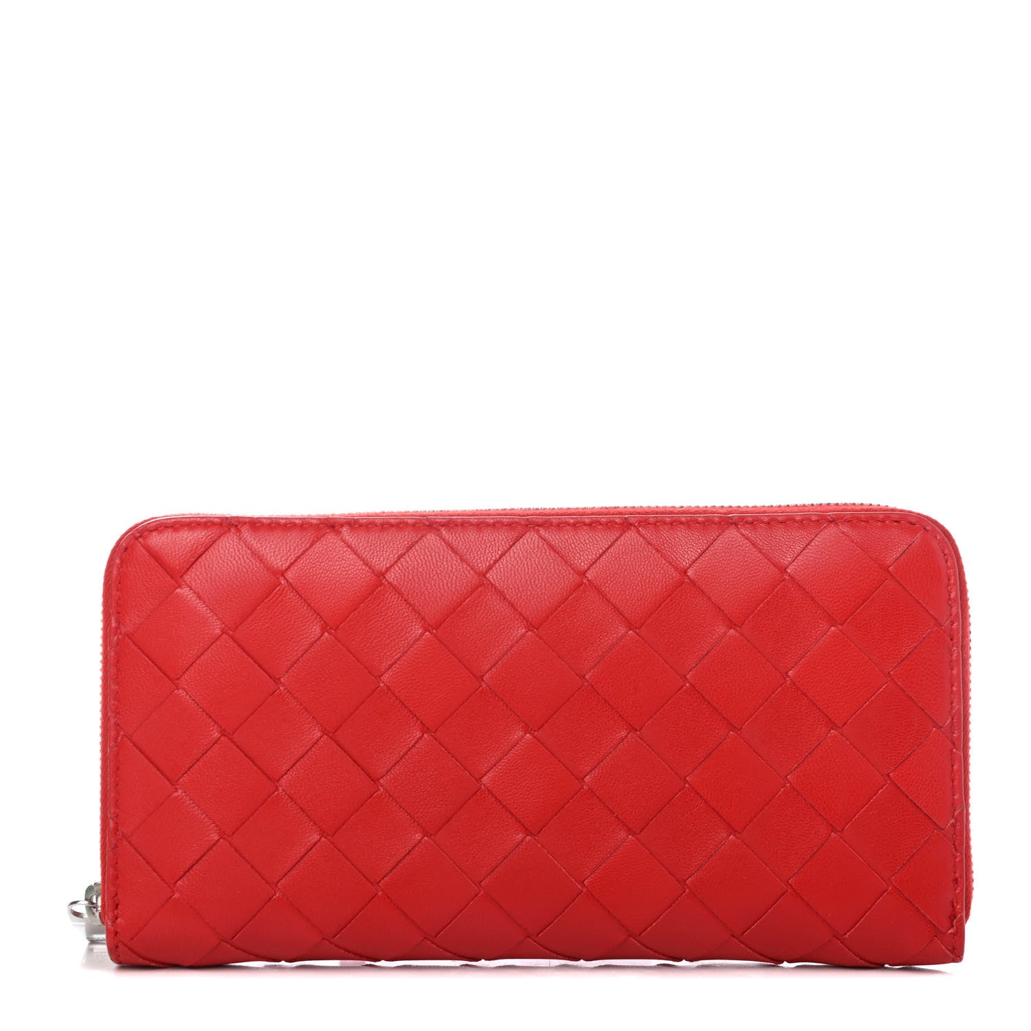 Bottega Veneta Nappa Intrecciato Zip Around Wallet Red 1 of 8