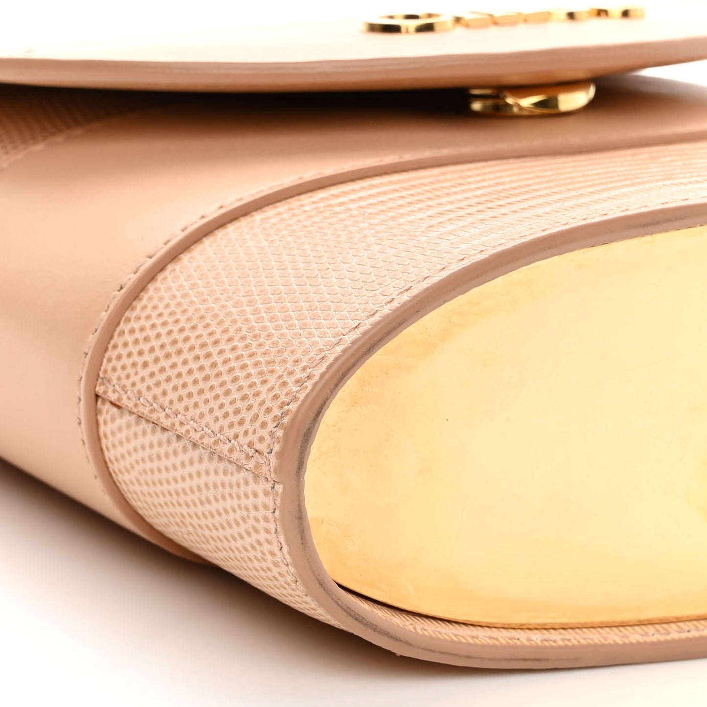 Calfskin Lizard Embossed Small Aby Lock Delicate Pink