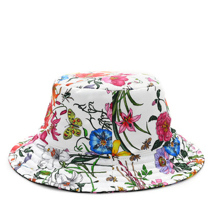 Gucci Silk Monogram Bob Reversible Flora Bucket Hat L White Multicolor 8 of 11