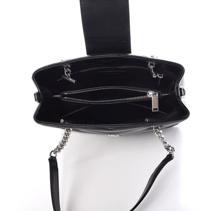 Saint Laurent Calfskin Y Quilted Monogram Small Loulou Shopper Black 7 of 9