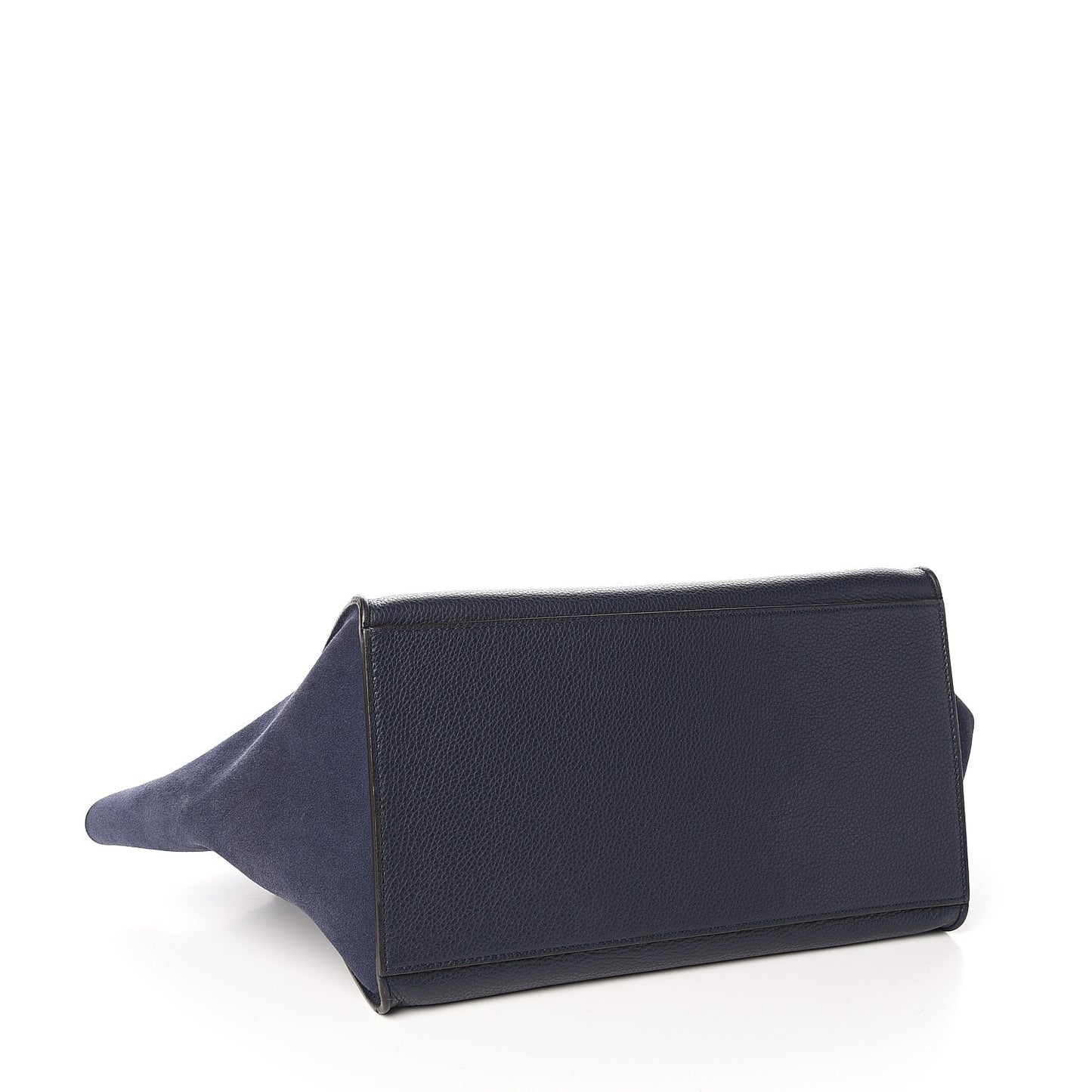 Drummed Calfskin Suede Medium Trapeze Navy