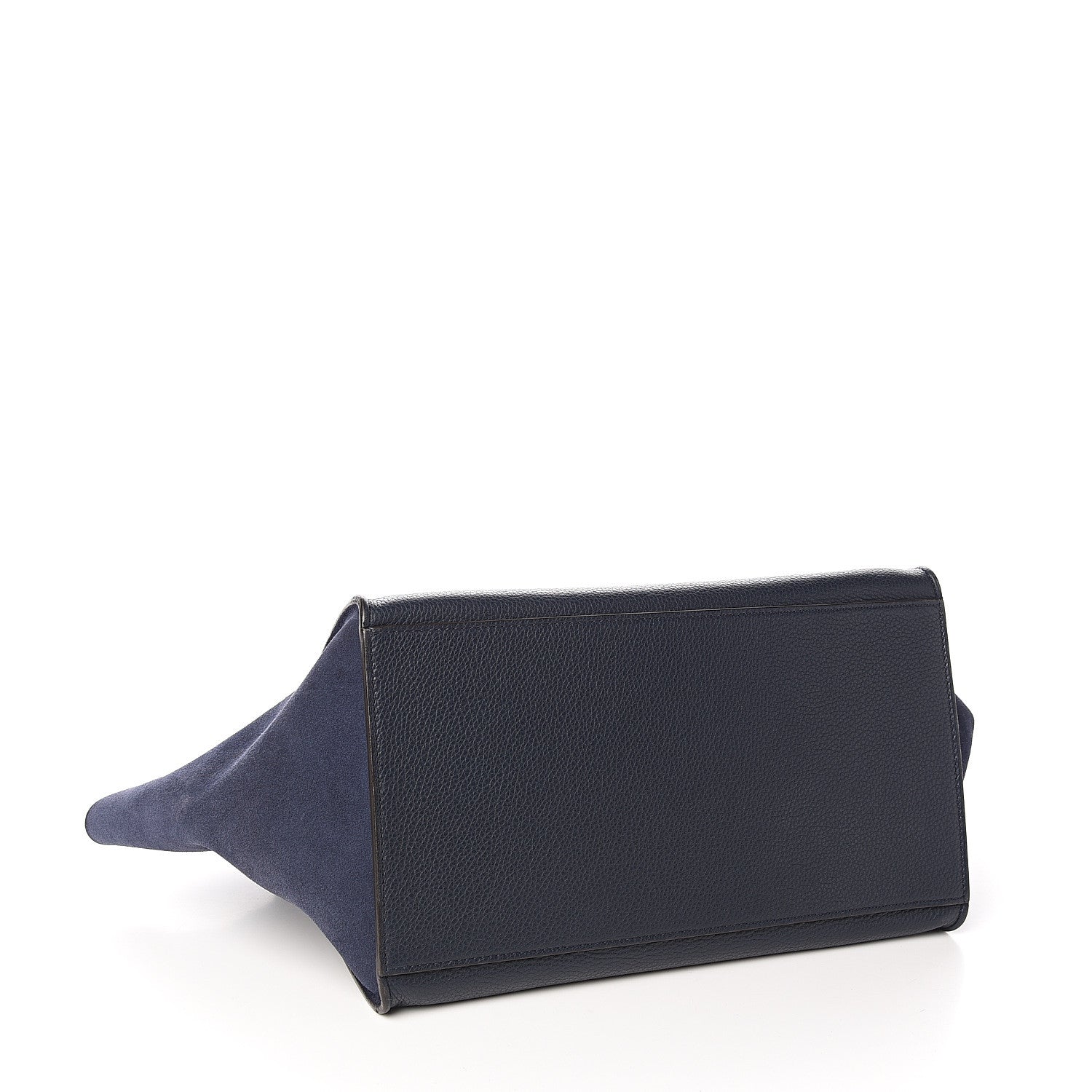 Celine Drummed Calfskin Suede Medium Trapeze Navy 3 of 9