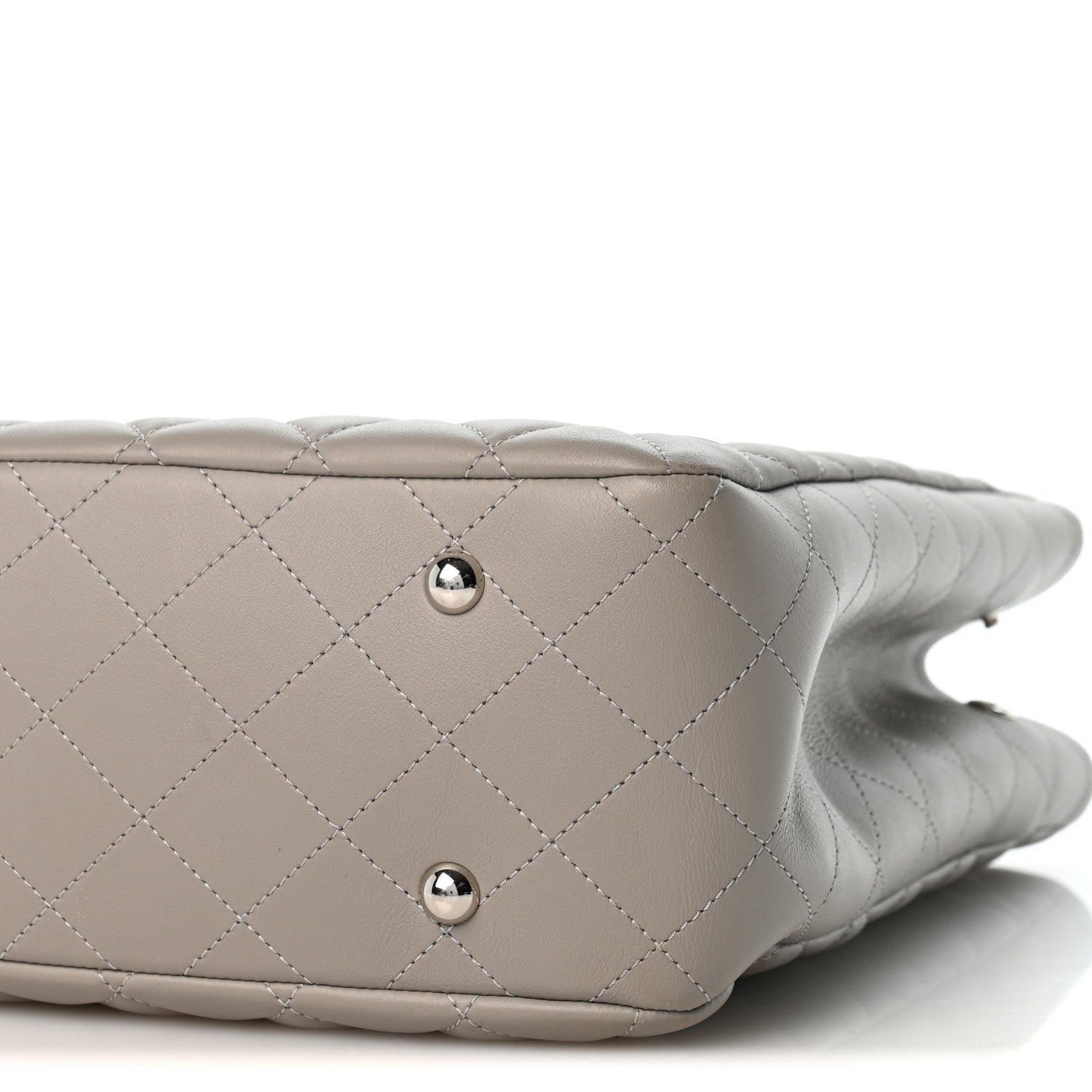 Chanel Calfskin Quilted Large Classic Shopping Tote Grey 10 of 12