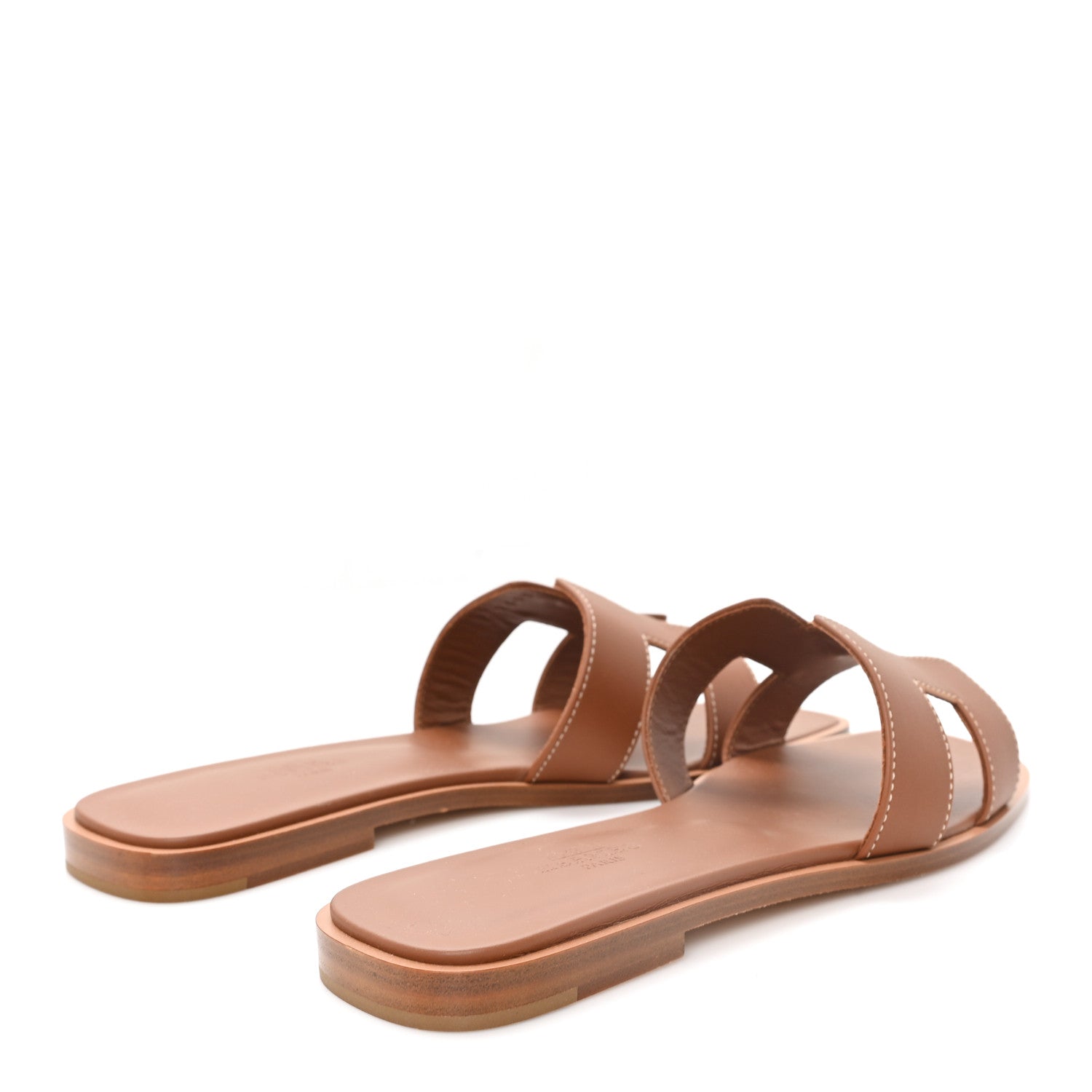 Hermes Box Calfskin Oran Sandals 37.5 Gold 5 of 10