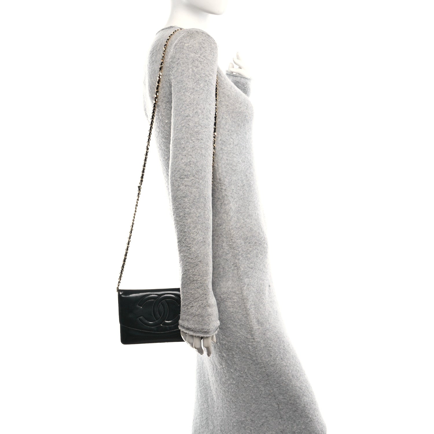 Chanel Patent Timeless CC Wallet On Chain WOC Black 2 of 16