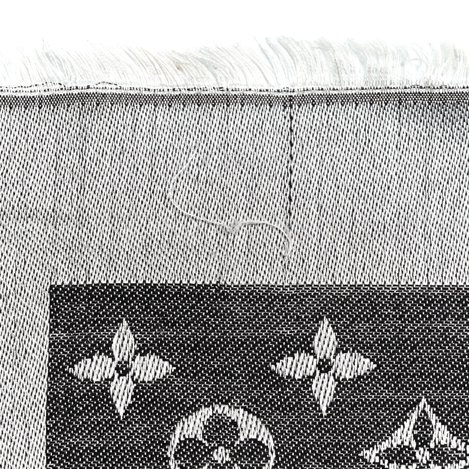 Louis Vuitton Silk Wool Monogram Denim Shawl Black 7 of 9