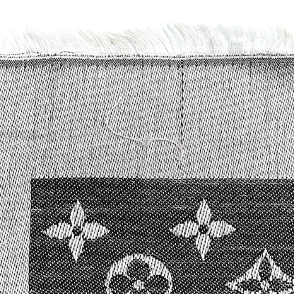 Louis Vuitton Silk Wool Monogram Denim Shawl Black 7 of 9