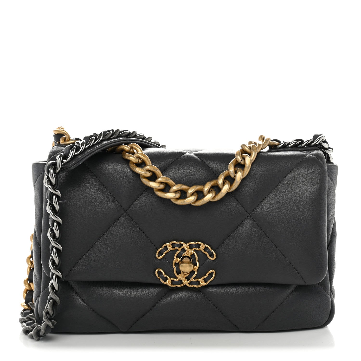 Chanel Lambskin Quilted Medium Chanel 19 Flap Dark Grey 1 of 10