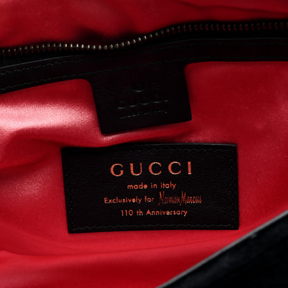 Gucci Velvet Matelasse Dragon Embroidered Medium GG Marmont Shoulder Bag Black 6 of 10