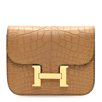 Hermes Matte Alligator Constance Slim Wallet Kraft 1 of 9