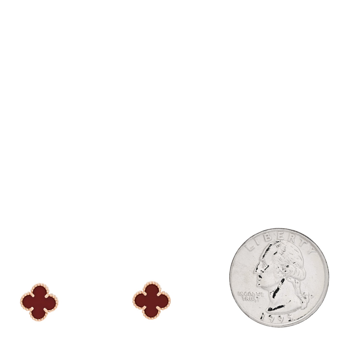 18K Rose Gold Carnelian Sweet Alhambra Earrings