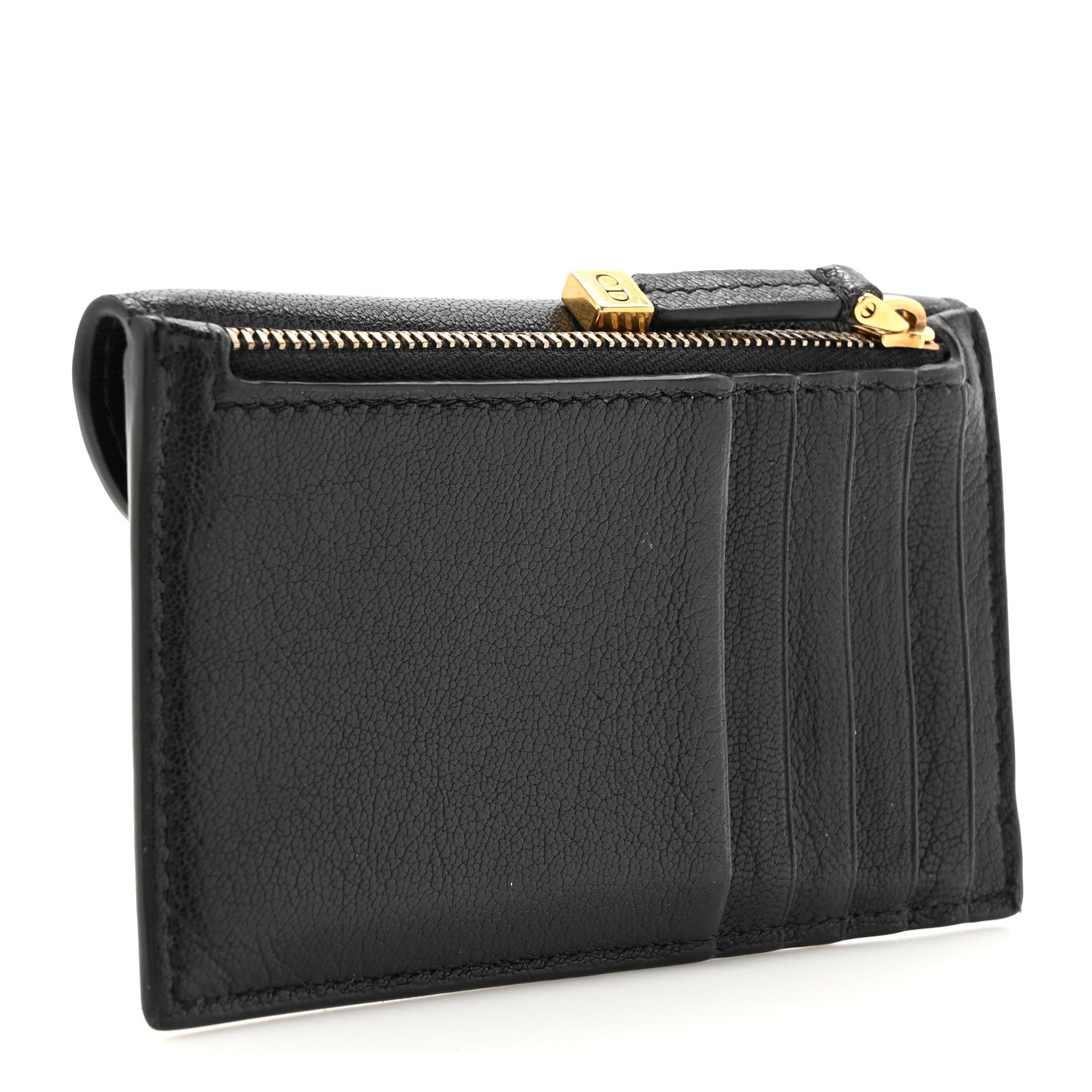 Christian Dior Goatskin Saddle Card Holder Black 3 of 7