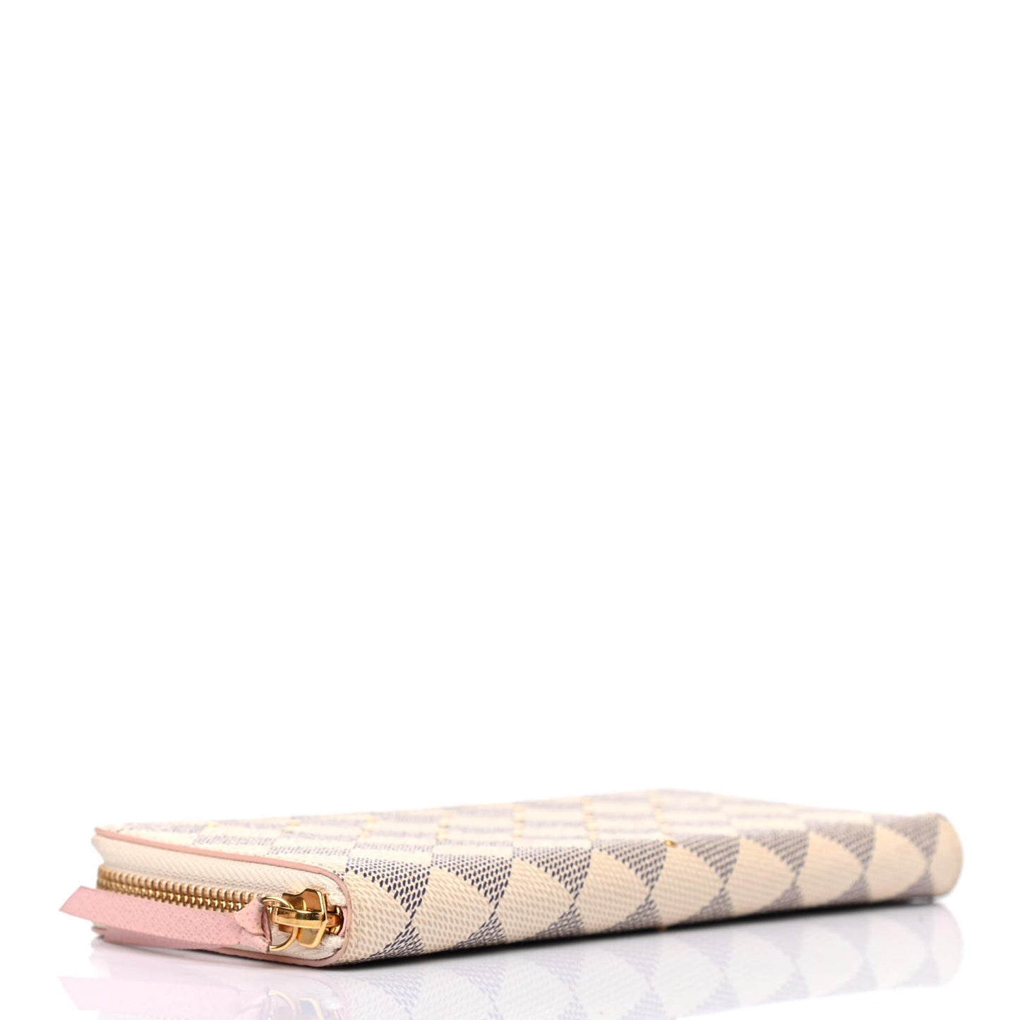 Damier Azur Studded Clemence Wallet Rose Ballerine