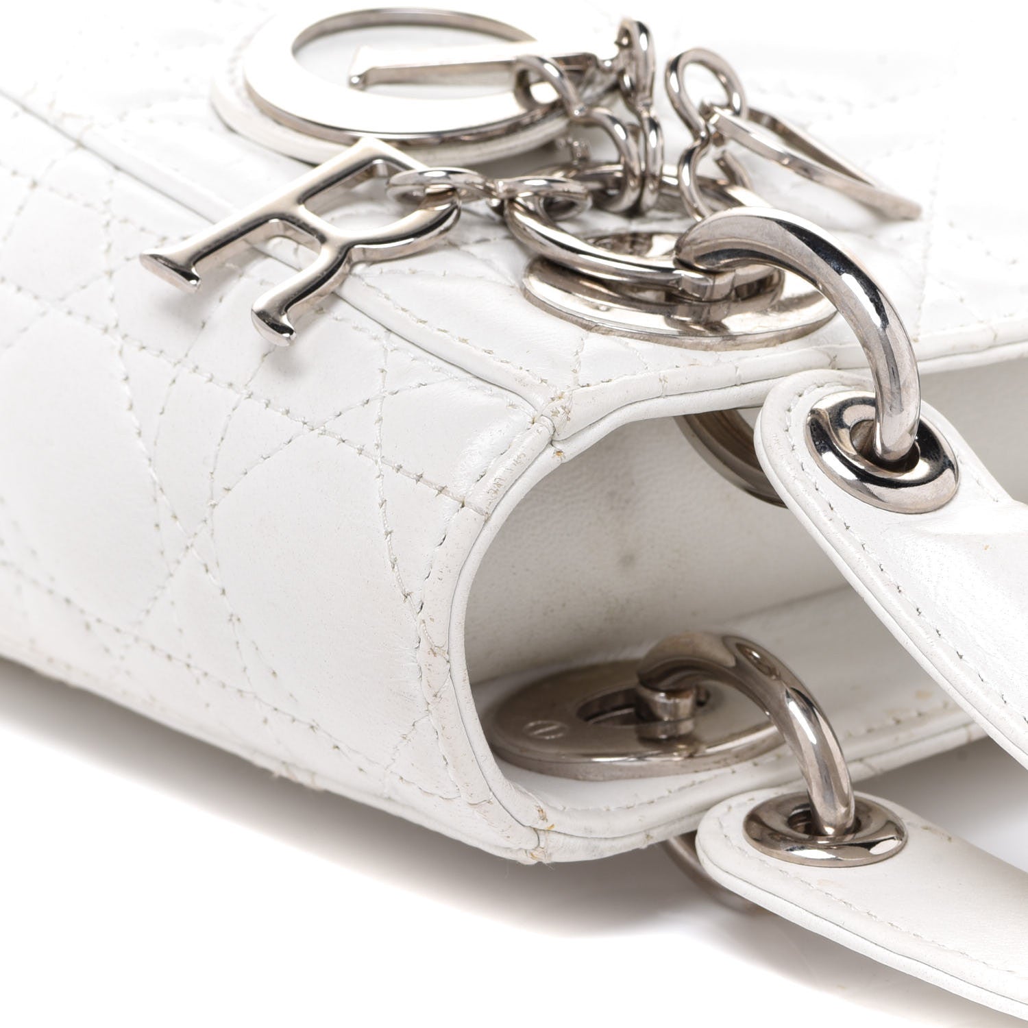 Christian Dior Lambskin Cannage Mini Lady Dior White 7 of 15