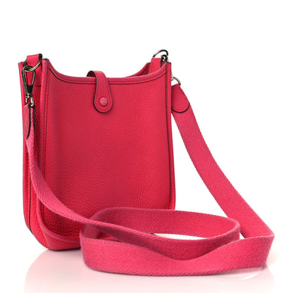 Hermes Taurillon Clemence Evelyne TPM Rose Extreme 2 of 11