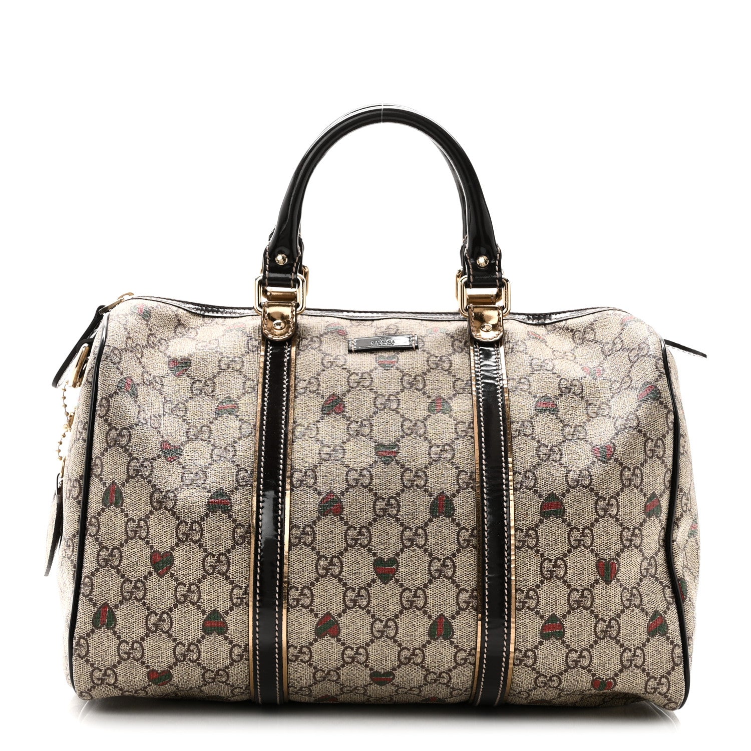 Gucci GG Plus Monogram Hearts Medium Joy Boston Dark Brown 1 of 10
