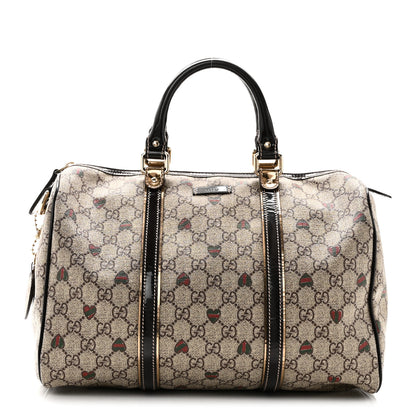 Gucci GG Plus Monogram Hearts Medium Joy Boston Dark Brown 1 of 10