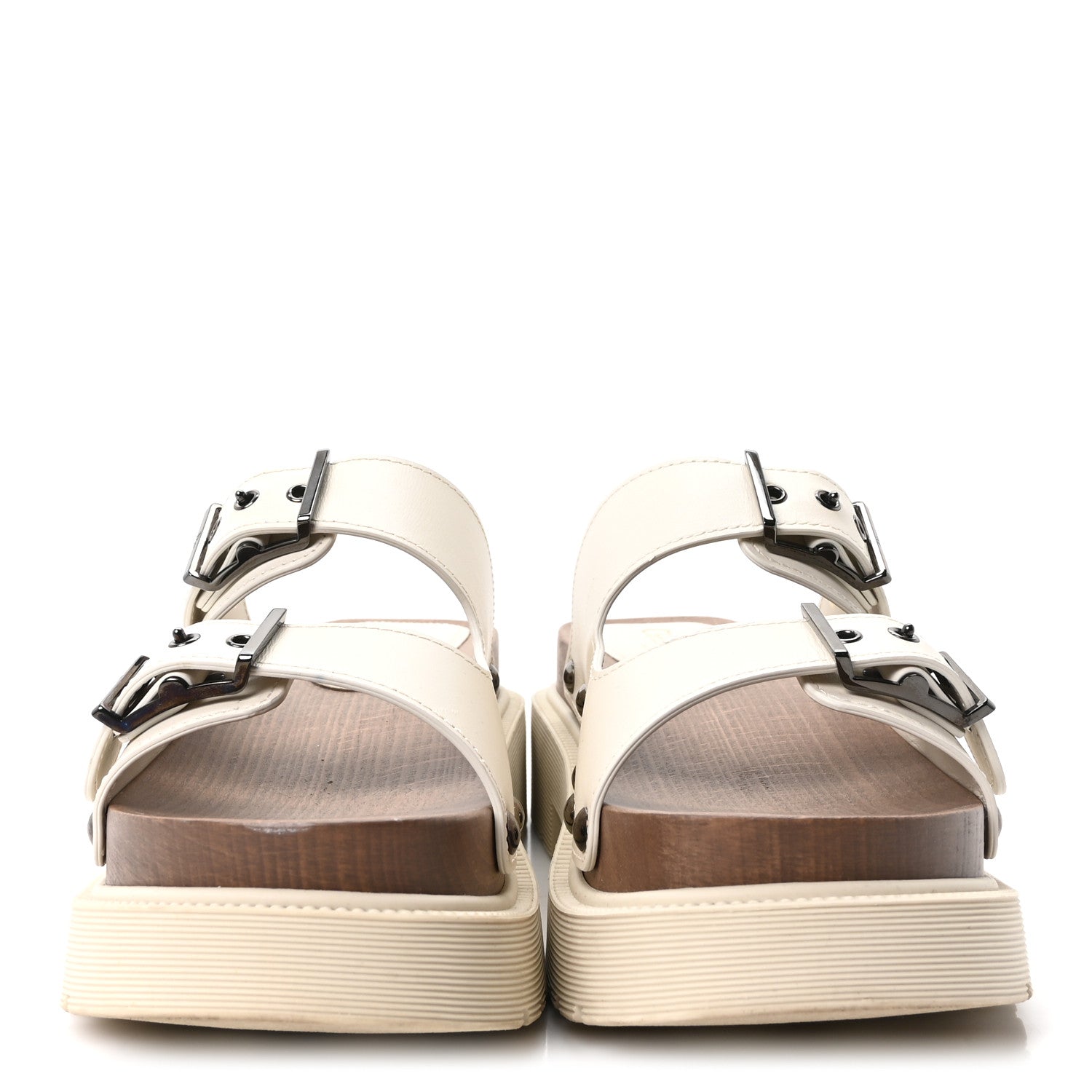 Christian Dior Calfskin Diorquake Buckled Lug Sole 15mm Sandals 38 White 3 of 9