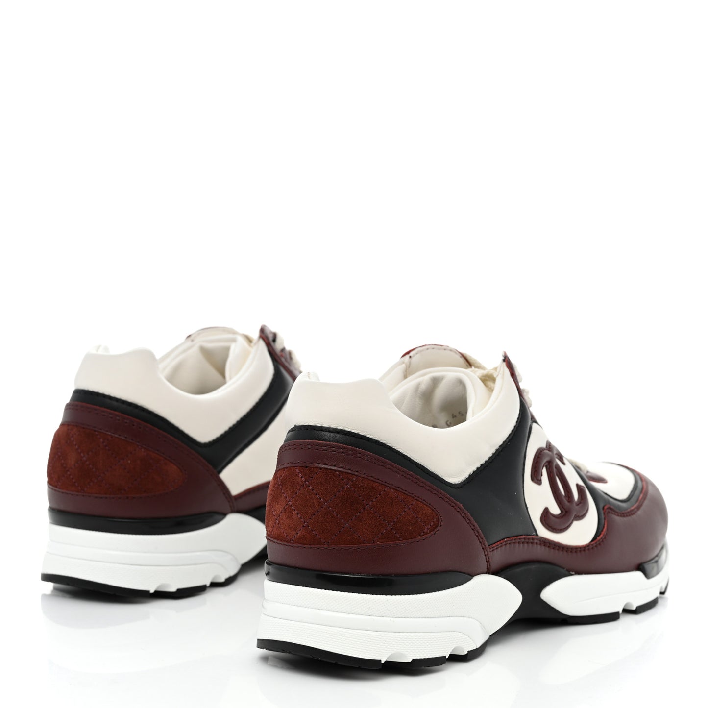Calfskin CC Sneakers 39 Burgundy White