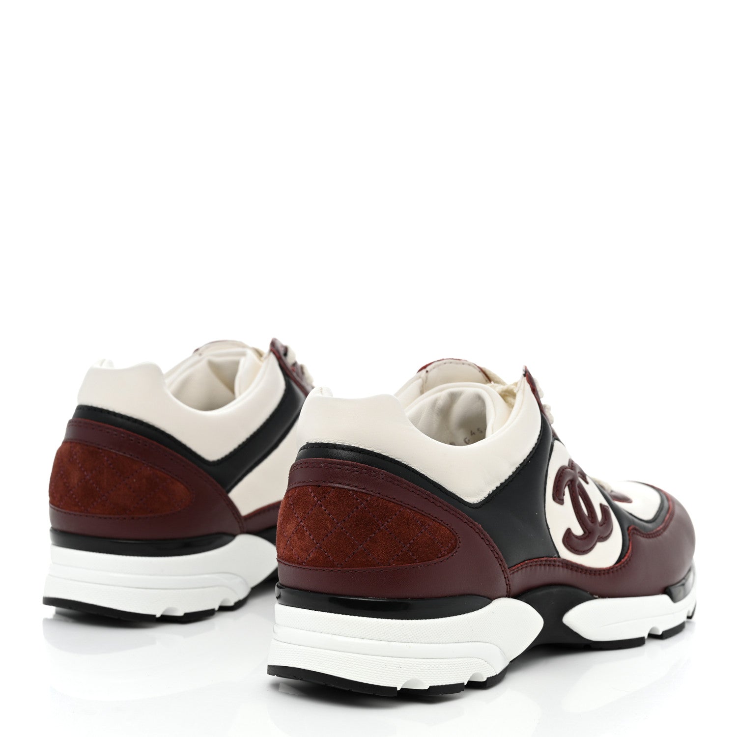 Chanel Calfskin CC Sneakers 39 Burgundy White 4 of 8