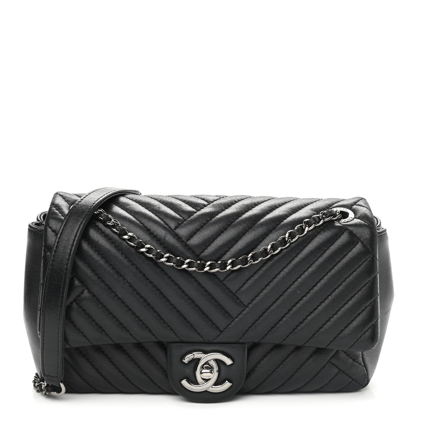 Lambskin Small CC Crossing Flap Black