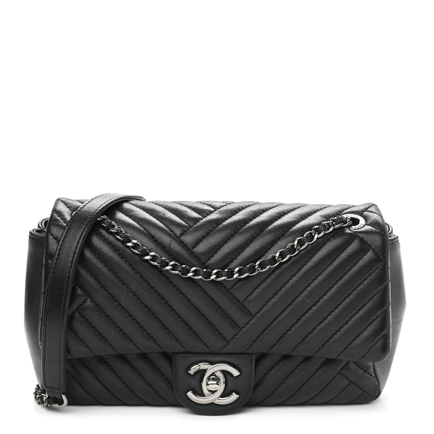 Chanel Lambskin Small CC Crossing Flap Black 1 of 8