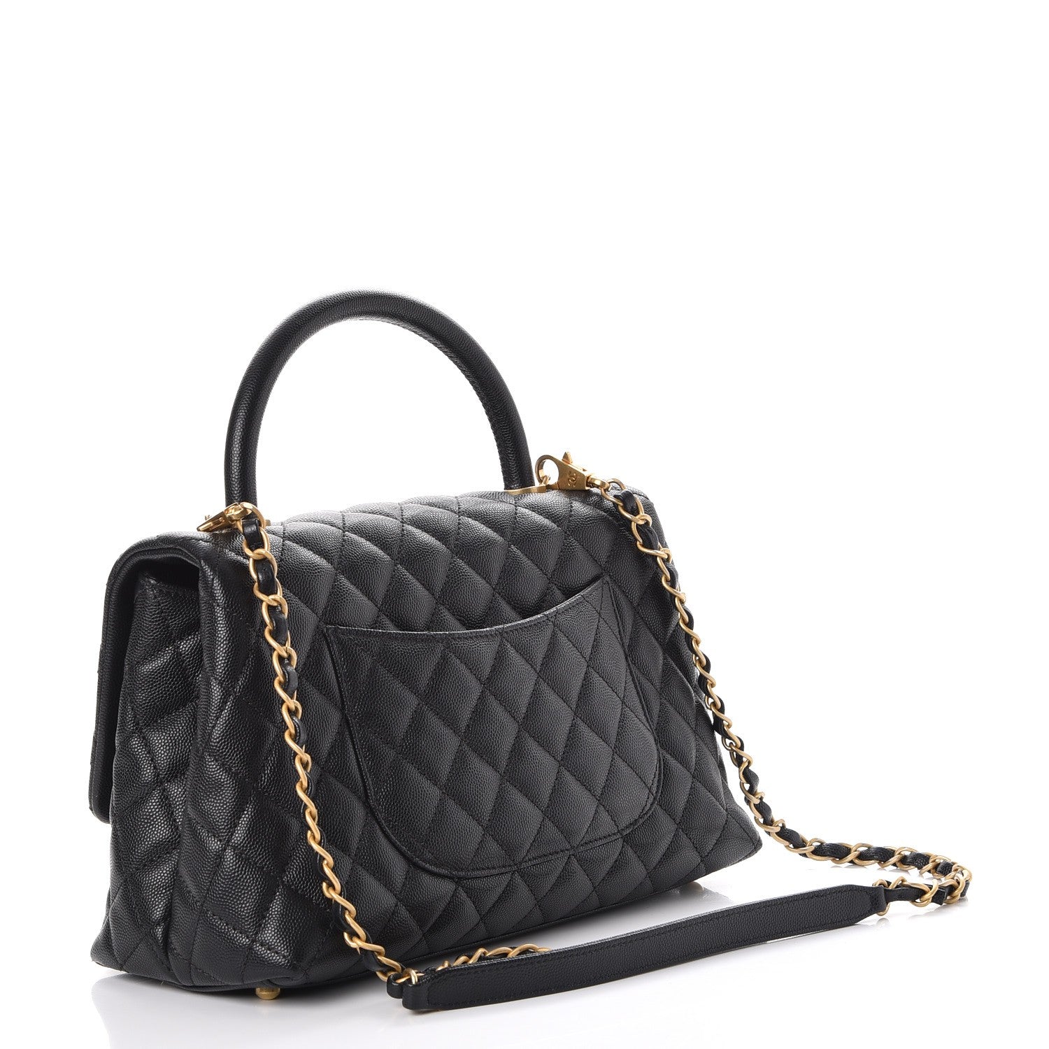 Chanel Caviar Quilted Small Coco Handle Flap Black 3 of 10