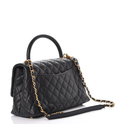 Chanel Caviar Quilted Small Coco Handle Flap Black 3 of 10