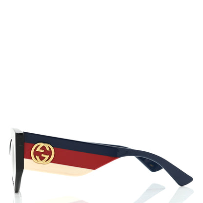 Gucci Acetate Oversized Rectangle Frame Web Sunglasses GG 0275/S Black 3 of 7